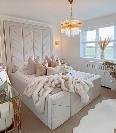 Indulgence Beading Elizabeth 70 Inch Tall Headboard Bed