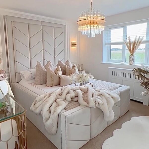 Indulgence Beading Elizabeth 70 Inch Tall Headboard Bed