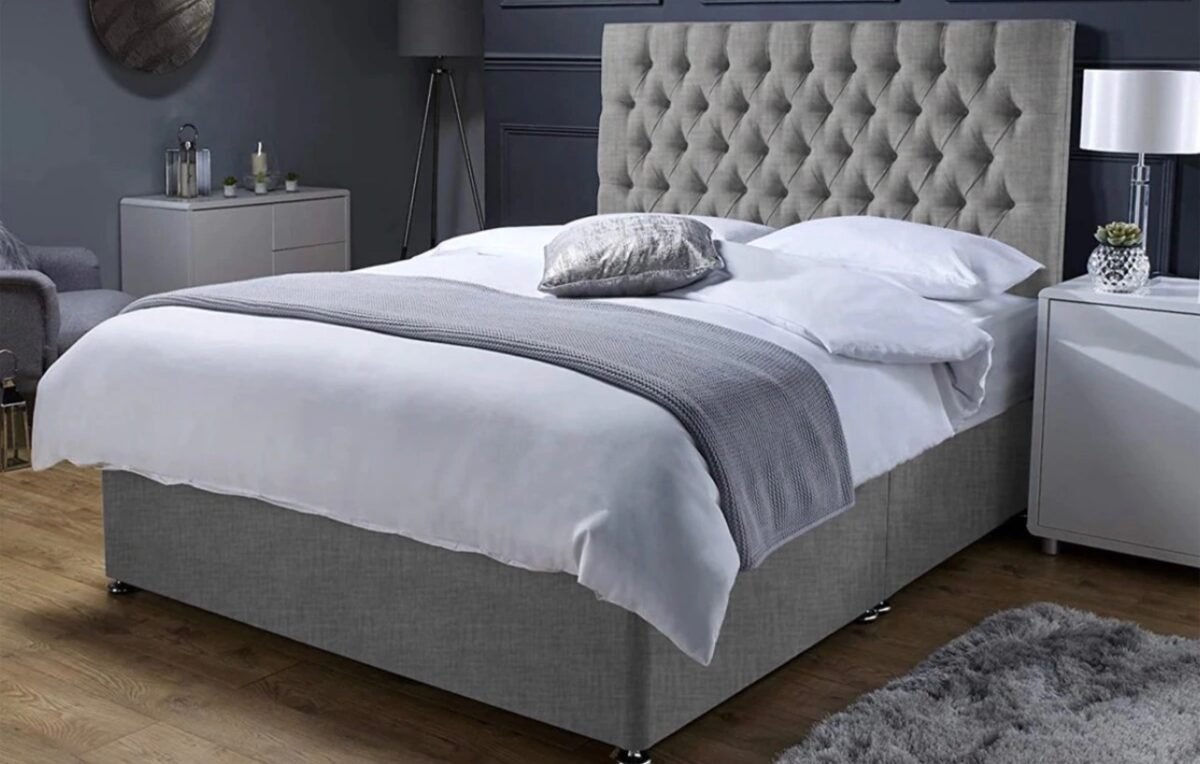 Grey Chenille Divan Bed