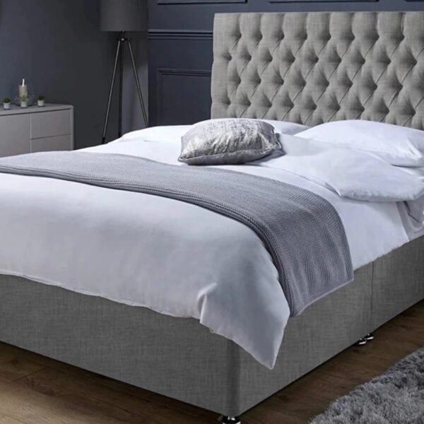 Grey Chenille Divan Bed