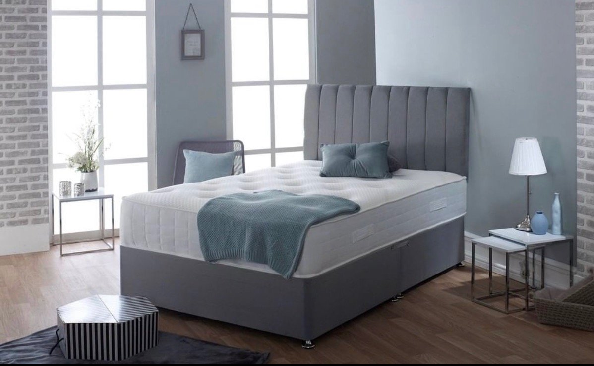 Sienna Divan Bed With Headboard - Available in All Sizes - Lovemybedss