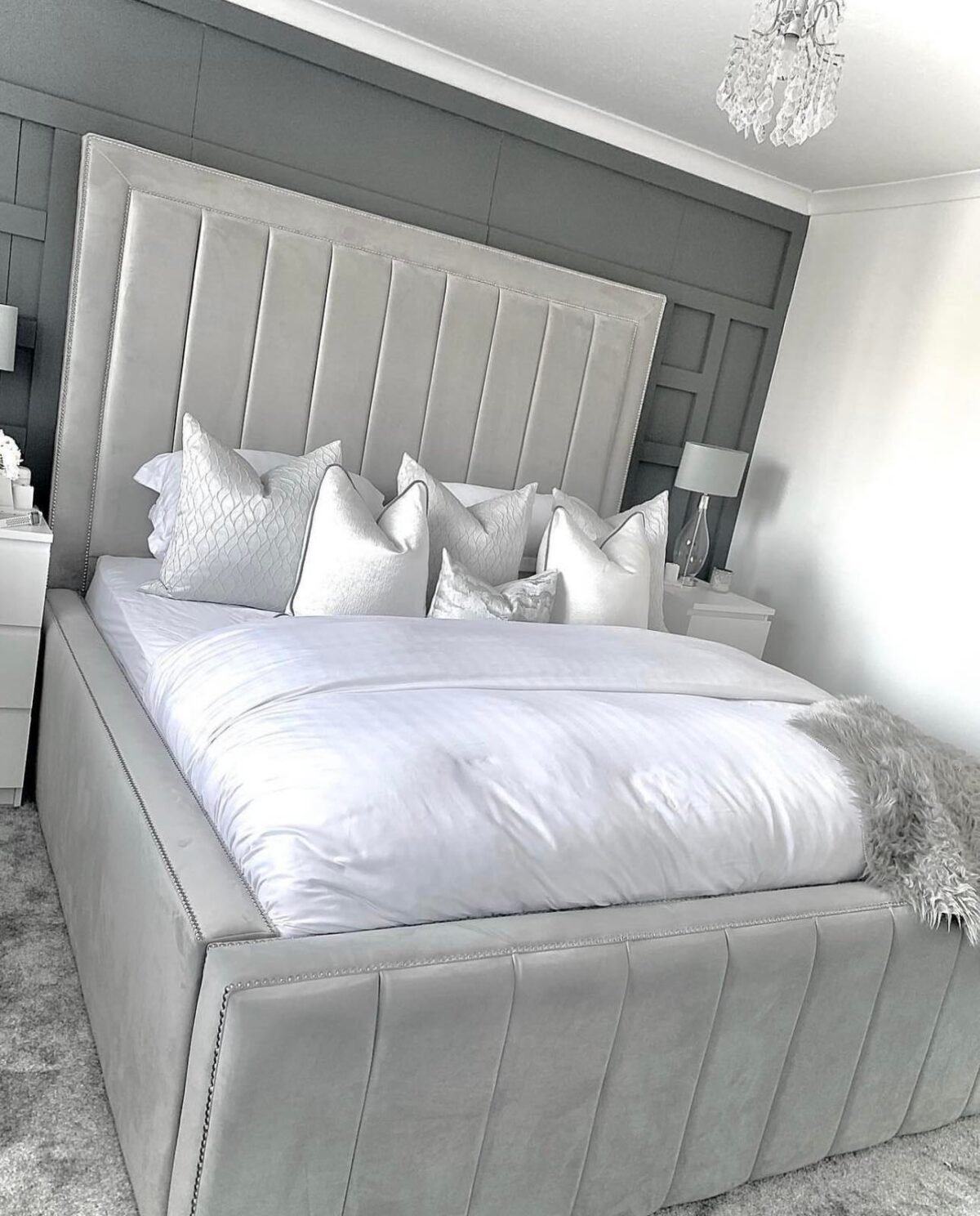 Bespoke Bed With Large Headboard , beds