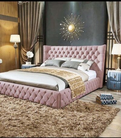 Pink Victoria Wing Bed With 54 Inch Winged Headboard UPTO 50% OFF
