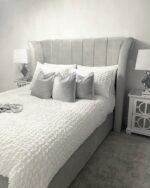 Bespoke Sasha Silver Plush Velvet Bed
