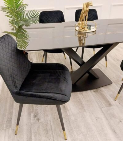 Athena Black V Sintered Stone Dining