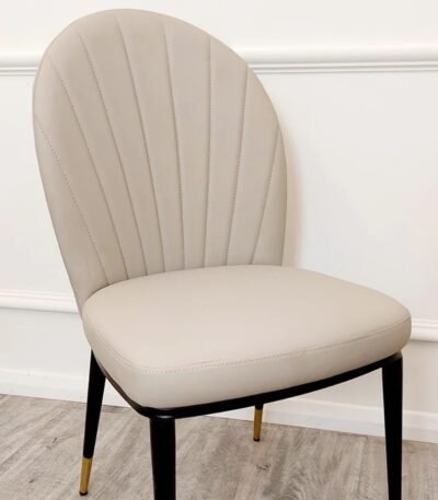 Etta Beige Leather Dining Chair